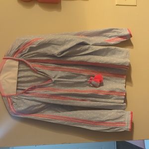 Light Blue Peasant Blouse with Bright Accents